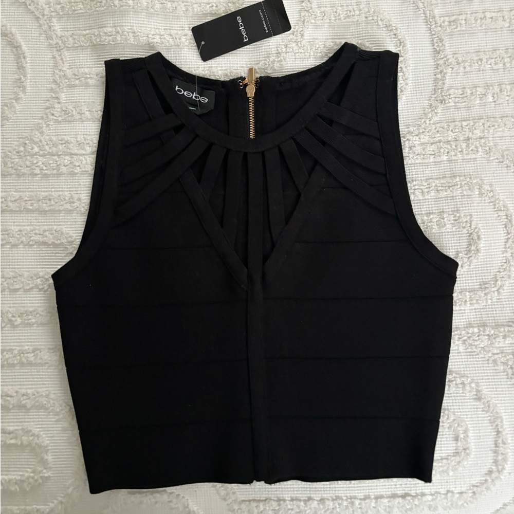 Bebe Black Bandage Crop Top